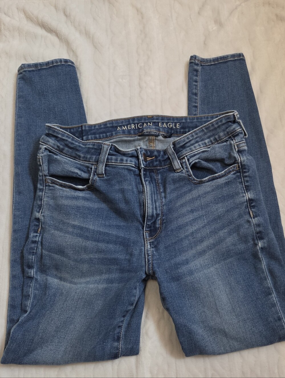 American Eagle Women's Blue Casual Jeggings With Button Detailing 6 Short - Picture 3 of 6